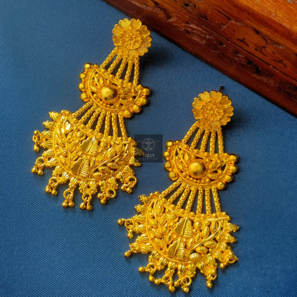 Thea's Gold-Plated Layered Statement Earrings