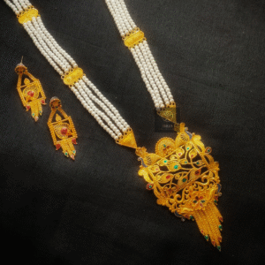 Thea's Meenakari Haram Set with White Beads