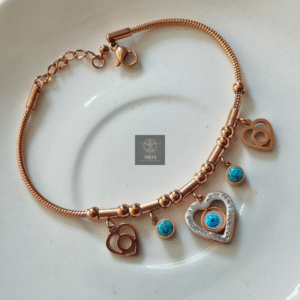 Thea's Evil Eye Rose Gold Chain Bracelet