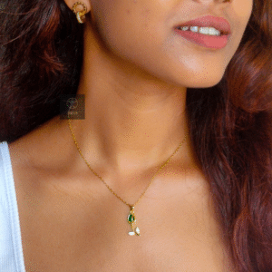 Thea's Green Enamel Leaf Necklace