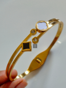 Thea's Sleek Mother of Pearls Openable Bangle