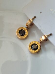 Thea's Roman Numeral Drop Earrings