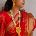 Thea's Meenakari Haram Set with White Beads - view 2