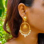 Thea's Gold-Plated Chandbali with Pearls - view 2