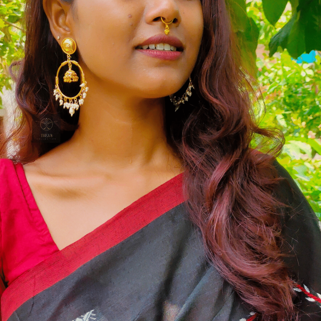 Thea's Gold-Plated Chandbali with Pearls