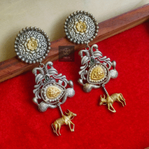 Thea's Dual Tone Nandi Motif Danglers