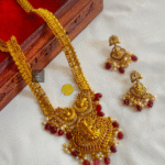 Thea's Lakshmi Pendant Haram Aaram Coin Long Necklace Set - view 3