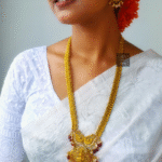 Thea's Lakshmi Pendant Haram Aaram Coin Long Necklace Set - view 1