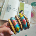 Thea's Hand-Painted Wooden Bangle Stack - view 2