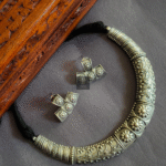 Thea's Silver Look-Alike Hashuli Necklace Set - view 1