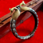 Thea's Silver Look-Alike Peacock Shaped Screw Bangle - view 2