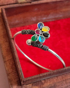 Thea's Multi-Colored Silver Look-Alike Openable Bangle