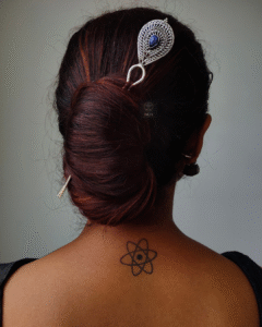 Thea's Oxidised Hairstick with Blue Stone