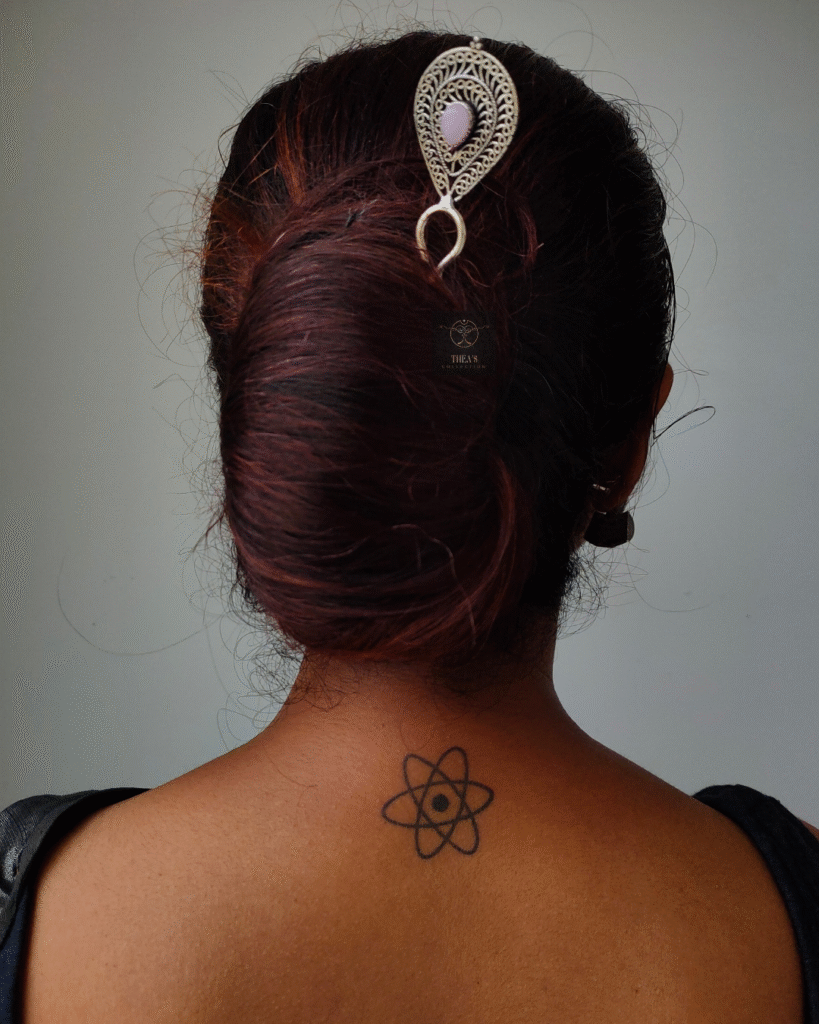 Thea's Oxidised Hairstick with Pink Stone