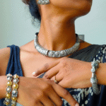 Thea's Silver Look-Alike Hashuli Necklace Set - view 2