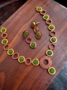 Thea's CZ Stone Contemporary Necklace Set