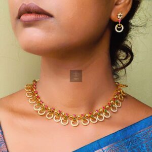Thea's Sleek Necklace Set with CZ Stones