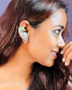 Thea's Peacock Motif Antique Finish Earcuffs