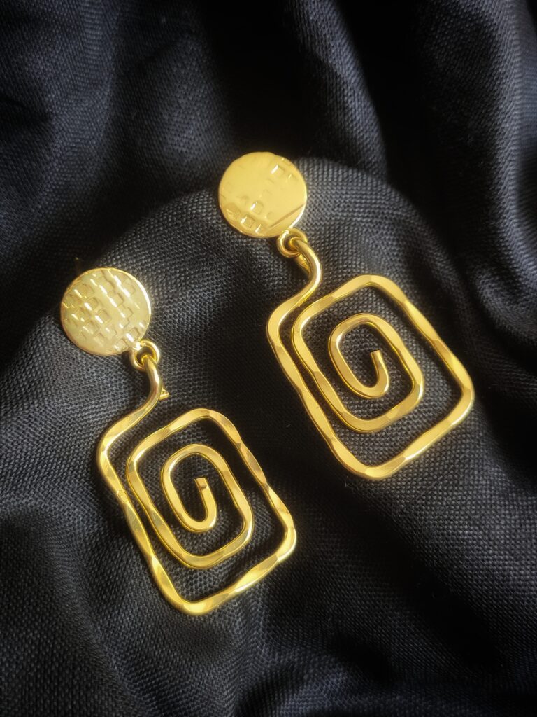 Thea's Brass Abstract Earrings