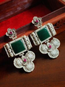 Thea's Green Stone Statement Earrings