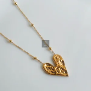 Thea's Anti Tarnish Abstract Heart Pendant Necklace