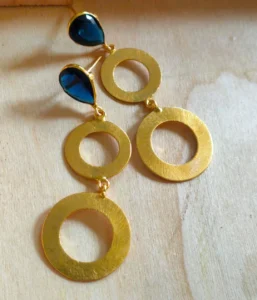 Thea's Blue Stone Layered Danglers