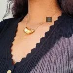 Thea's Anti Tarnish Abstract Pendant Necklace - view 2