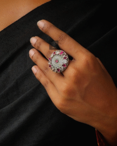 Thea's Ruby Radiance Adjustable Ring