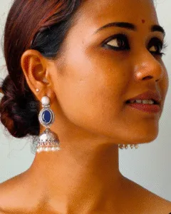 Thea's Sapphire Glow Silver Look-Alike Earrings