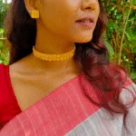 Thea's Minimal Floral Designed Gold-Plated Choker Set - view 2