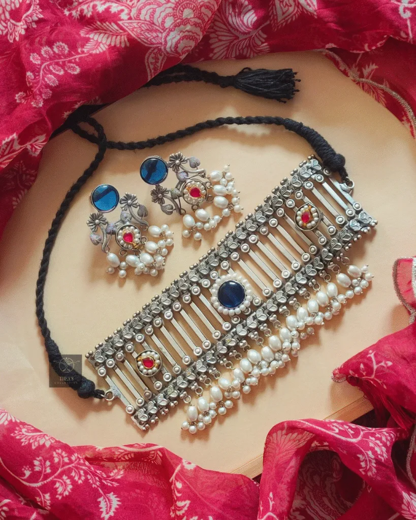 Thea's Silver Look-Alike Fusion Pearl Choker Set