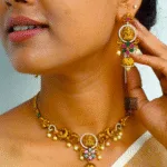 Thea's Lakshmi Motif CZ Studded Necklace Set - view 4