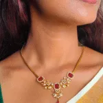 Thea's Pink CZ Studded Pendant Necklace - view 2