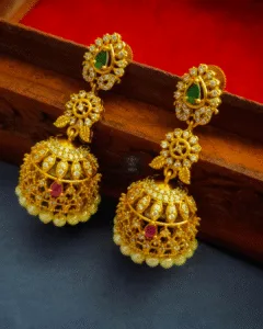 Thea's CZ Studded Statement Temple Jhumka