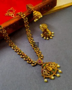 Thea's Lakshmi Pendant CZ Studded Necklace Set