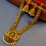Thea's Traditional Lakshmi Pendant Temple Necklace Set - view 1