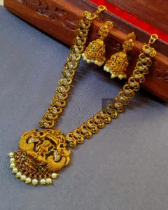 Thea's Traditional Lakshmi Pendant Temple Necklace Set