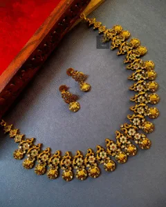 Thea's CZ Stone Studded Traditional Necklace Set