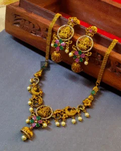 Thea's Lakshmi Motif CZ Studded Necklace Set