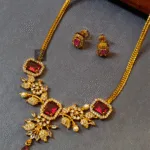 Thea's Pink CZ Studded Pendant Necklace - view 1