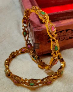 Thea's Floral CZ Stone Bangle Set