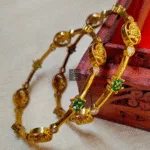 Thea's Lakshmi Motif with CZ Stones Sleek Bangle Set - view 1