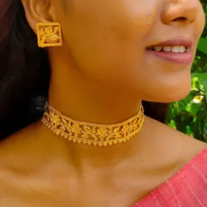 Thea's Gold-Plated Floral Designed Choker Set