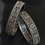 Thea's Antique Floral Pattern Bangle Pair - view 1