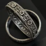 Thea's Antique Floral Pattern Bangle Pair - view 2