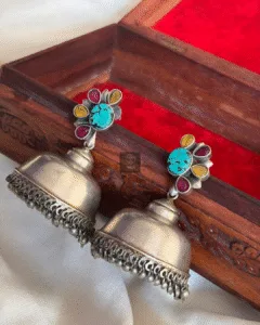 Thea's Multi-Colored Stones Jumbo Jhumka