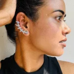 Thea's Silver Look-Alike Paisley Motif Earcuff - view 2