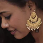 Thea's Traditional Copper Based Gold-Polish Chandbali - view 3