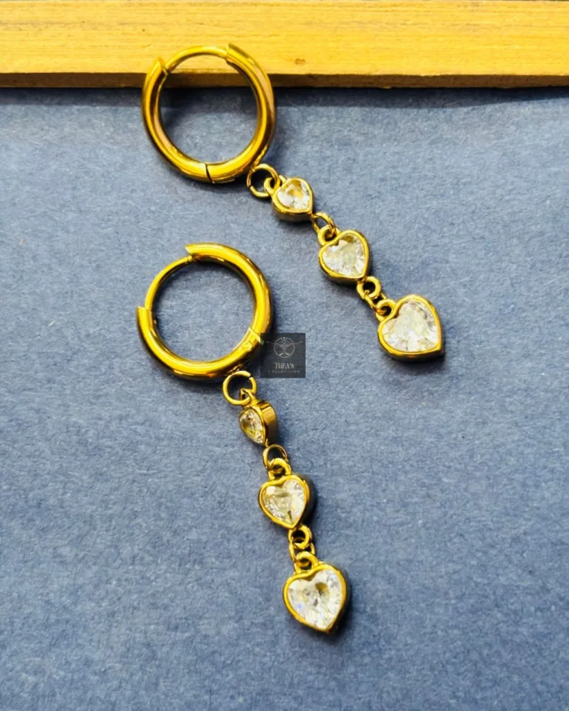 Thea's Golden Heart Cascade Hoops