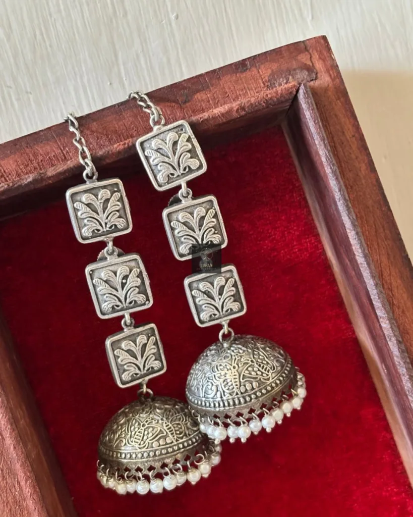 Thea's Antique Floral Panel Jhumka Earrings